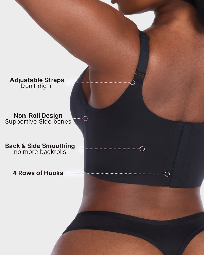 Ultra-Comfort Wireless V-Neck Smoothing Bra with Back & Side Support