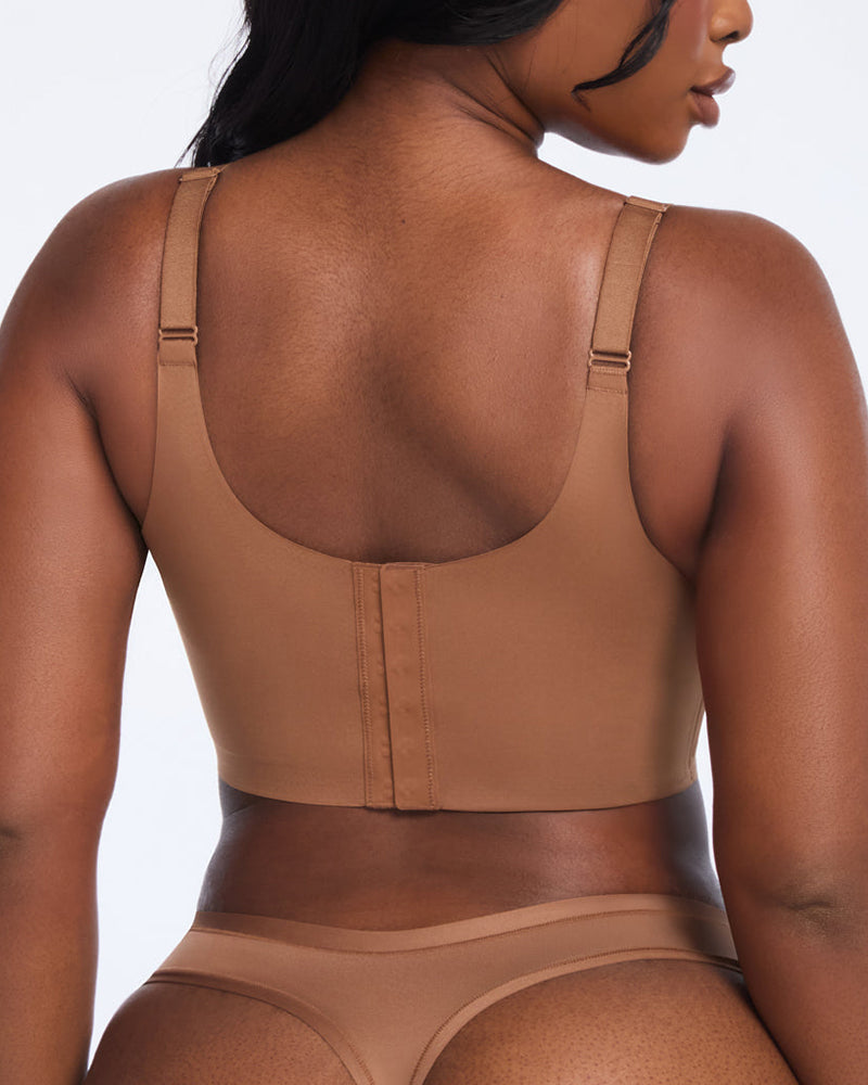 Ultra-Comfort Wireless V-Neck Smoothing Bra with Back & Side Support