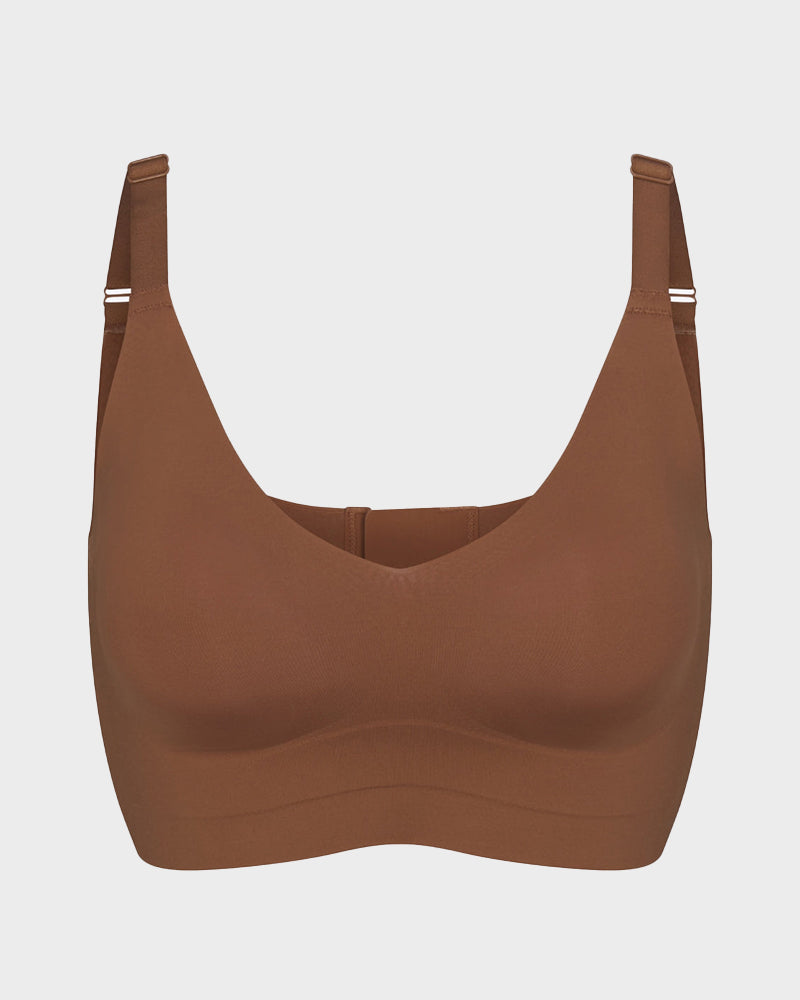 Ultra-Comfort Wireless V-Neck Smoothing Bra with Back & Side Support