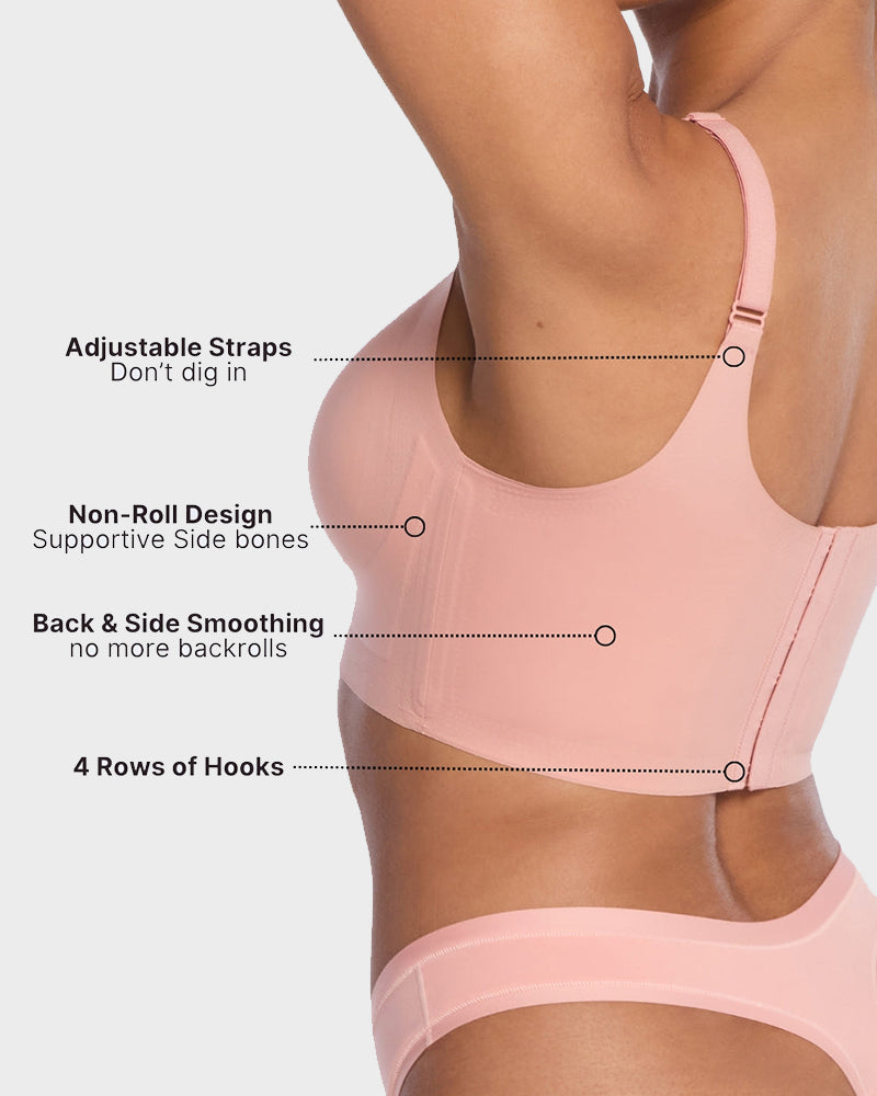 Ultra-Comfort Wireless V-Neck Smoothing Bra with Back & Side Support