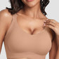 Comfortable Wireless V-Neck Jelly Push-Up Bra for Full Coverage Support