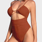Women's One Piece Flattering Cheeky High Cut Out Cute Swimsuit
