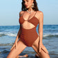 Women's Flattering Cheeky High-Cut One-Piece Swimsuit with Stylish Cut-Outs