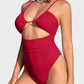 Women's One Piece Flattering Cheeky High Cut Out Cute Swimsuit