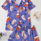 Deliciously Fun Women's Fried Chicken Print Satin Pajama Shorts Set