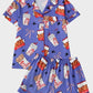 Deliciously Fun Women's Fried Chicken Print Satin Pajama Shorts Set