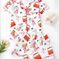 Deliciously Fun Women's Fried Chicken Print Satin Pajama Shorts Set