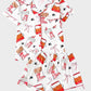 Deliciously Fun Women's Fried Chicken Print Satin Pajama Shorts Set