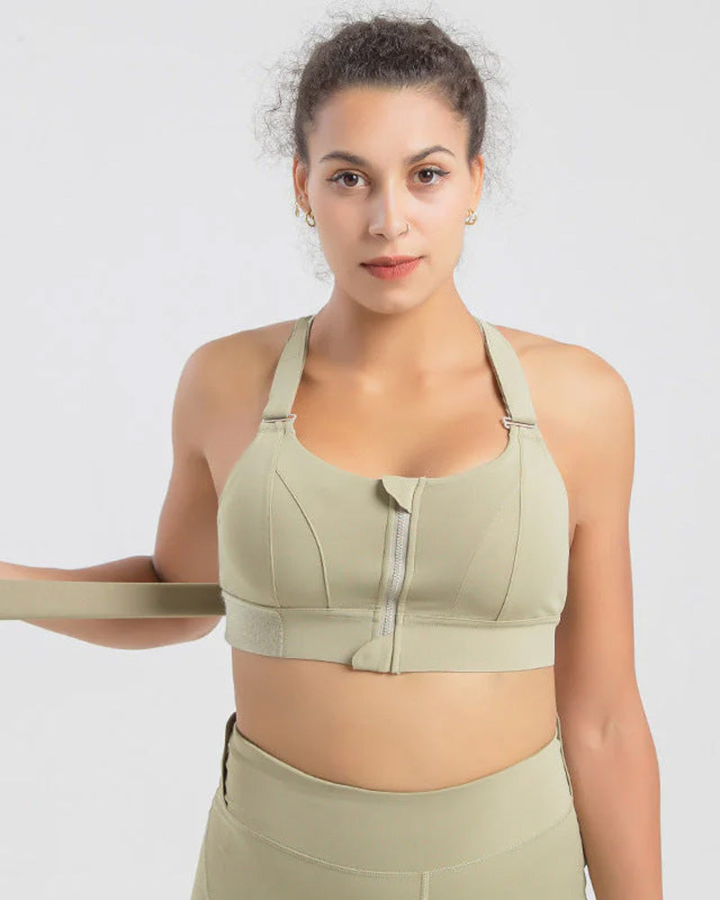Women's Plus Size Zip-Front High Impact Sports Bra: Ultimate Support & Comfort