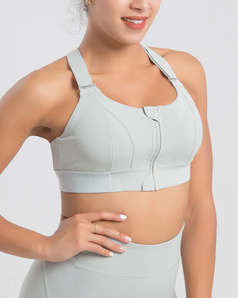 Women's Plus Size Zip-Front High Impact Sports Bra: Ultimate Support & Comfort