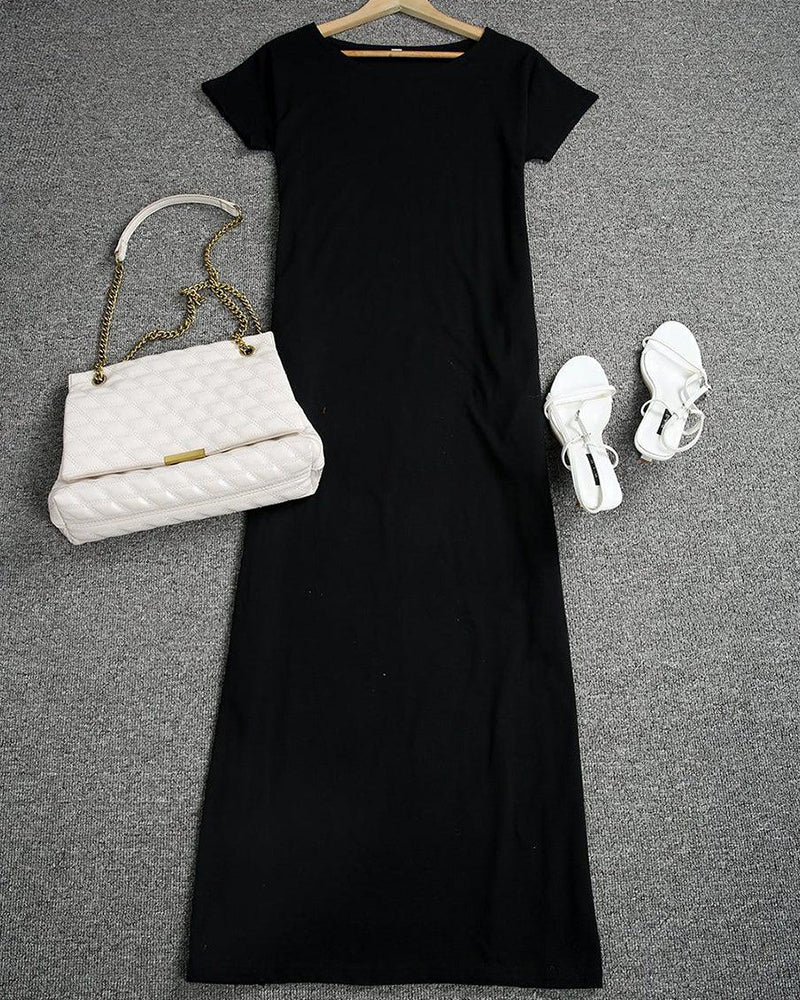 Women's Relaxed Off-Shoulder Batwing Sleeve Maxi Lounge Dress - Soft & Chic