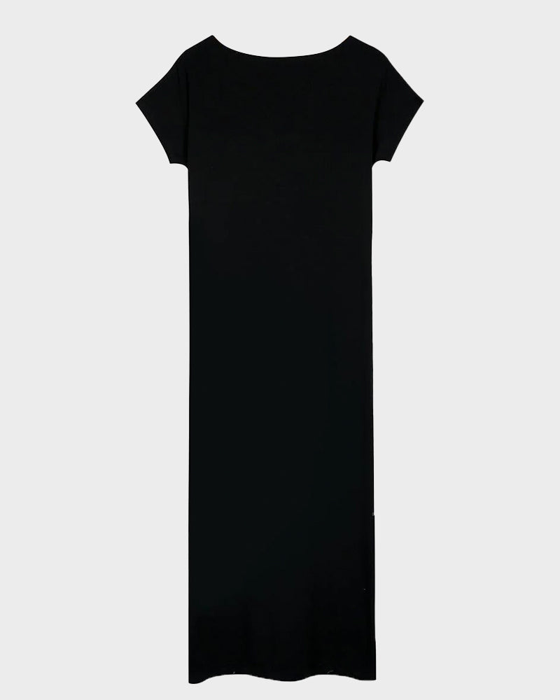 Women's Relaxed Off-Shoulder Batwing Sleeve Maxi Lounge Dress - Soft & Chic