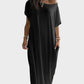 Women's Relaxed Off-Shoulder Batwing Sleeve Maxi Lounge Dress - Soft & Chic