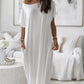 Women's Relaxed Off-Shoulder Batwing Sleeve Maxi Lounge Dress - Soft & Chic