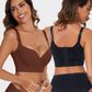 SheCurve Full-Coverage V-Neck Back Smoothing Bra 2-Pack Black Brown
