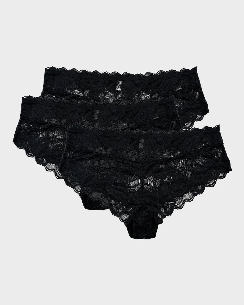 Sexy Floral Lace Seamless Brief Panty 3-Pack: Comfortable Invisible Underwear
