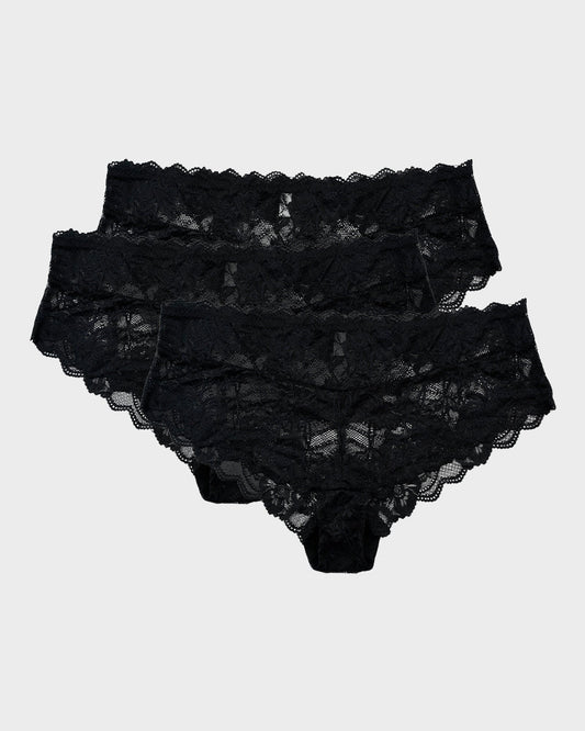 Sexy Floral Lace Seamless Brief Panty 3-Pack: Comfortable Invisible Underwear