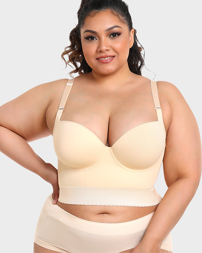 SheCurve Built-In Shapewear Longline Push-Up Bra for Smooth Support & Lift