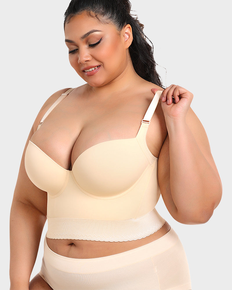 SheCurve Built-In Shapewear Longline Push-Up Bra for Smooth Support & Lift