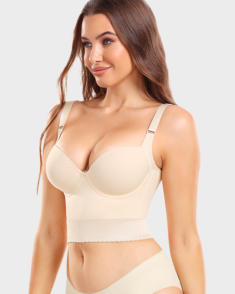 SheCurve Built-In Shapewear Longline Push-Up Bra for Smooth Support & Lift