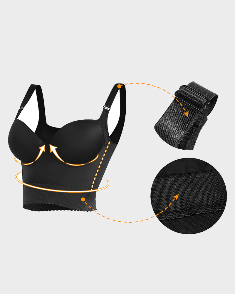 SheCurve Built-In Shapewear Longline Push-Up Bra for Smooth Support & Lift