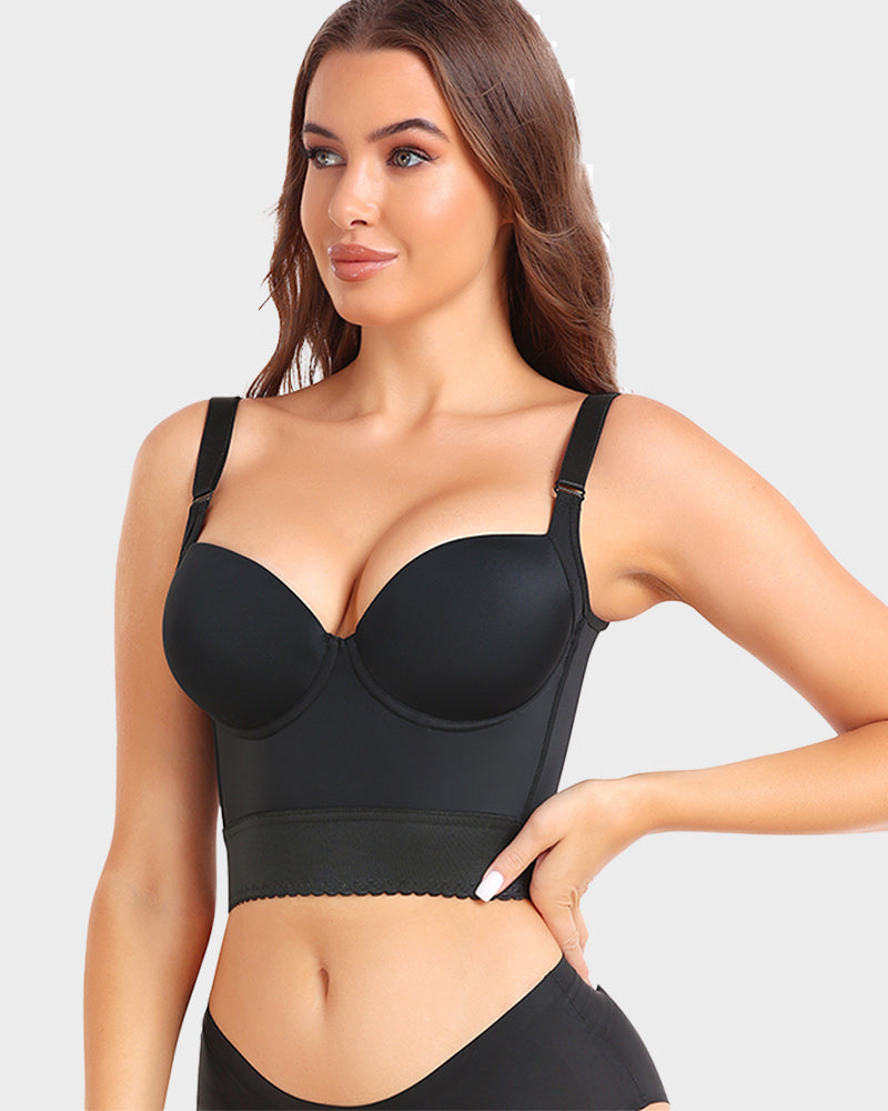 SheCurve Built-In Shapewear Longline Push-Up Bra for Smooth Support & Lift
