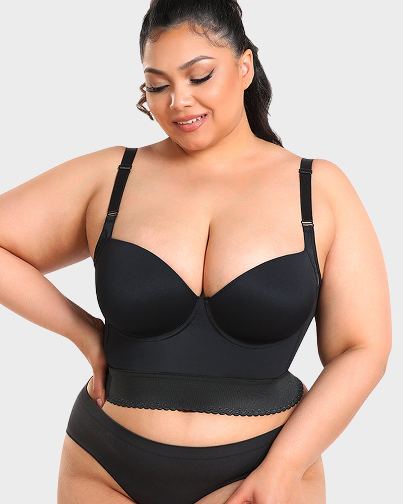 SheCurve Built-In Shapewear Longline Push-Up Bra for Smooth Support & Lift