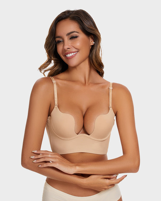 Invisible Deep Plunge U-Shaped Backless Bra for Low Cut Outfits