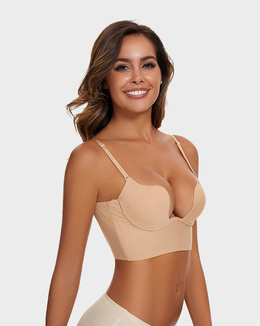 Invisible Deep Plunge U-Shaped Backless Bra for Low Cut Outfits