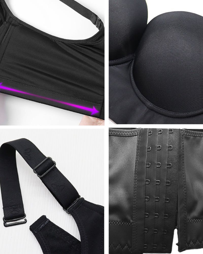 SheCurve® Ultimate Full-Coverage Back Smoothing Comfort Bra - Wireless Support Black