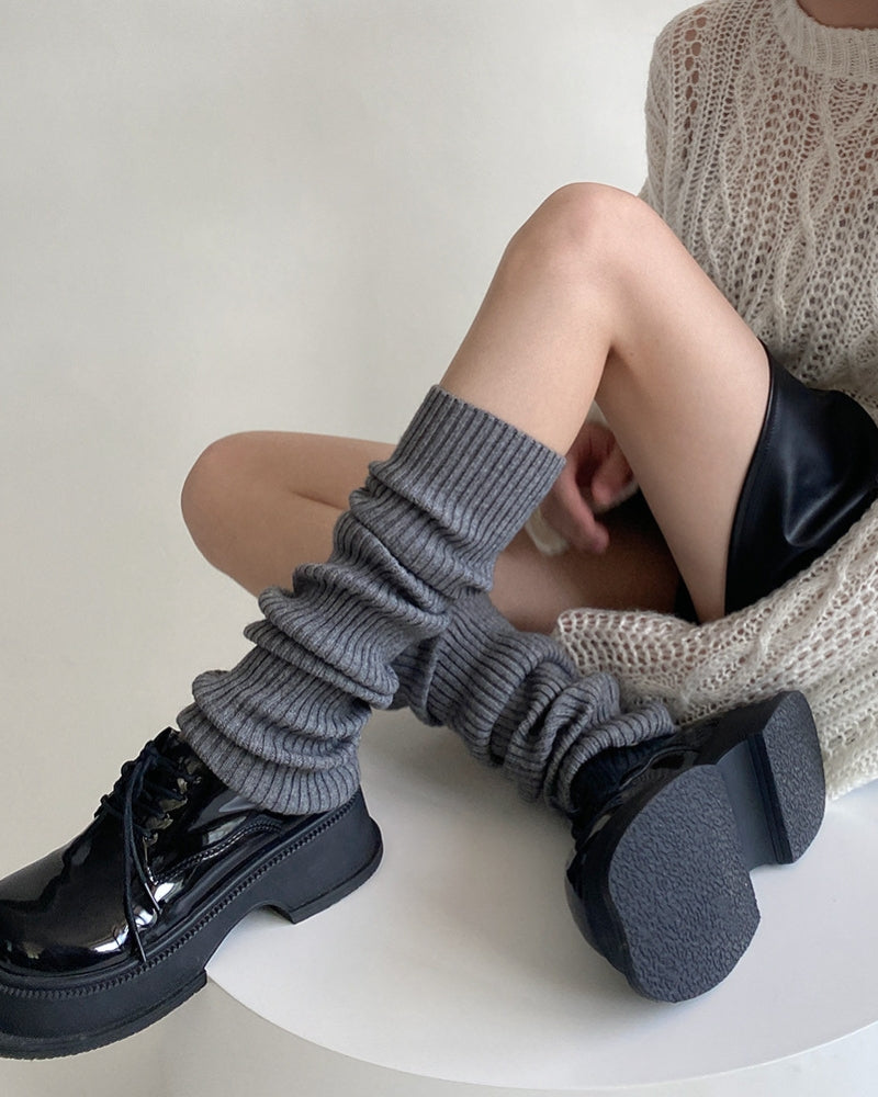 Cozy Ribbed Knit Leg Warmers for Women, Stylish Winter Warmth Accessory
