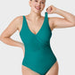 Deep V Crossover Ruched One-Piece Swimsuit | Tummy Control, Flattering Design