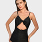Elegant Front Tie Built-In Shapewear Sculpting One-Piece Swimsuit for Women