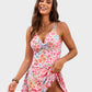 Chic Knot Hem Ruched One-Piece Swim Dress: Flattering, Adjustable, Comfortable Swimsuit
