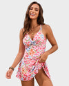 Chic Knot Hem Ruched One-Piece Swim Dress: Flattering, Adjustable, Comfortable Swimsuit