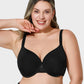 Supportive Full Coverage Mesh Underwired Molded Cup Bra for Enhanced Comfort