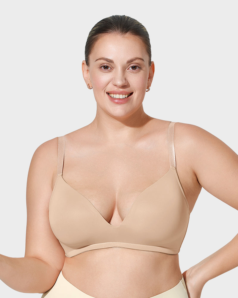 Comfortable Seamless One-Piece Molded Wireless Bra for Invisible Smoothing Support