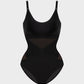 Flattering Criss-Cross Mesh Sculpting Bodysuit - Seamless Tummy Control Shapewear
