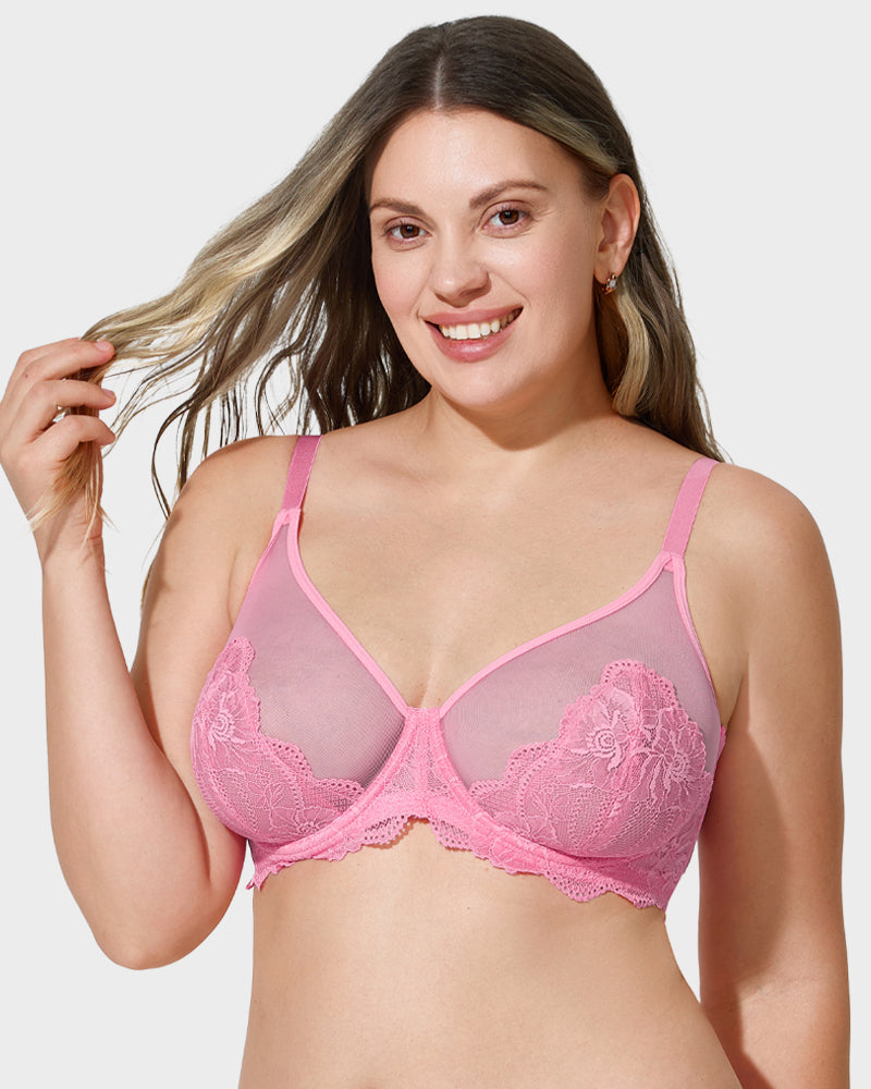 SheCurve Elegant Full Coverage Lace Minimizer Bra for Comfortable Everyday Support