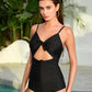 Elegant Front Tie Built-In Shapewear Sculpting One-Piece Swimsuit for Women