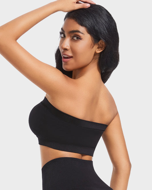 Ultra-Comfortable Seamless Padded Strapless Bandeau Bra with Invisible Support