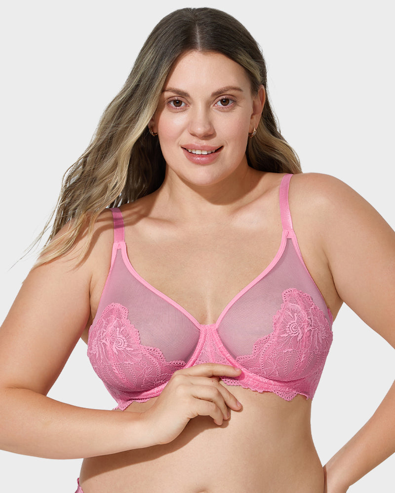 SheCurve Elegant Full Coverage Lace Minimizer Bra for Comfortable Everyday Support