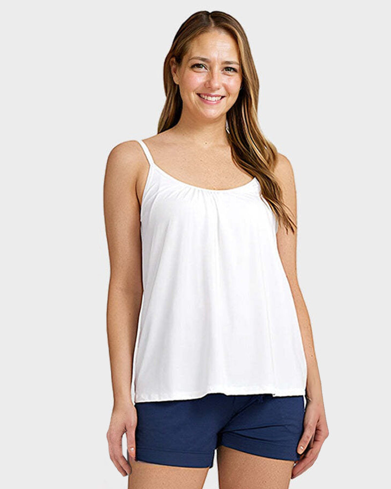 Women's Cooling Comfort Cami: Built-in Bra, Relaxed Fit, Adjustable Straps
