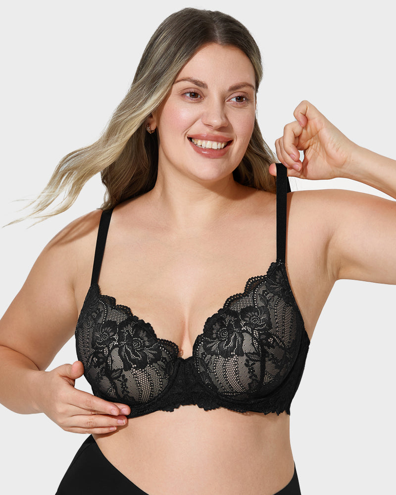 Elegant Lace Full Coverage Push-Up Bra for Ultimate Comfort & Lift