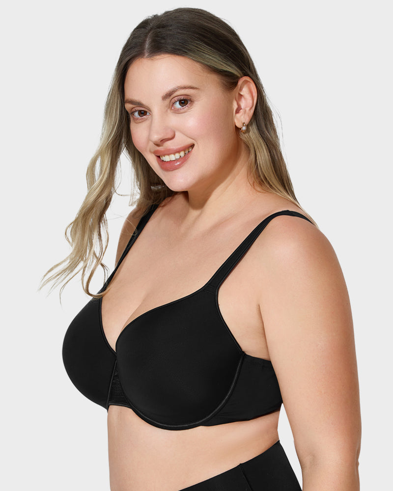 Supportive Full Coverage Mesh Underwired Molded Cup Bra for Enhanced Comfort