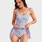 Flattering One Piece Tummy Control Tie Knot Swimsuit with Adjustable Straps