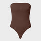 Seamless Shaping Bandeau Thong Bodysuit with Removable Straps