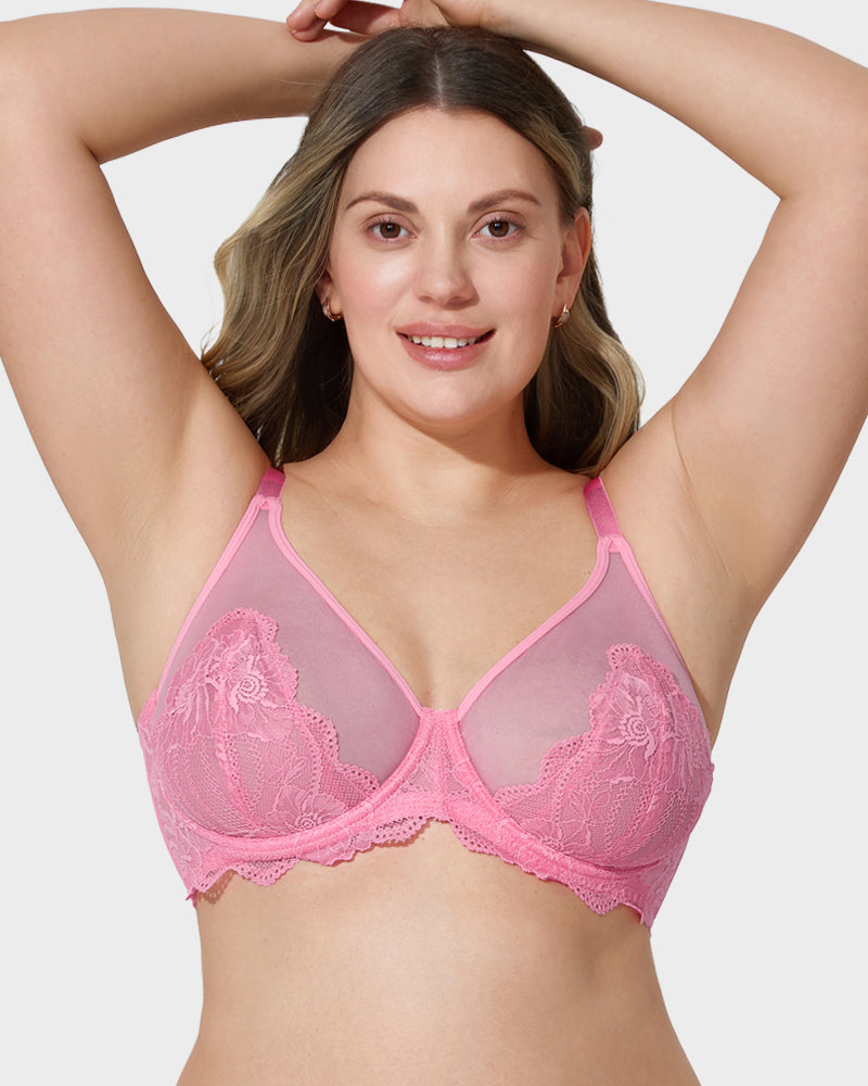 SheCurve Elegant Full Coverage Lace Minimizer Bra for Comfortable Everyday Support