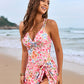 Chic Knot Hem Ruched One-Piece Swim Dress: Flattering, Adjustable, Comfortable Swimsuit