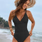 Chic V-Neck Hollow Trim Knotted One-Piece Swimsuit | Flattering Beach Pool Wear